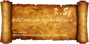 Künstler Szofrónia névjegykártya